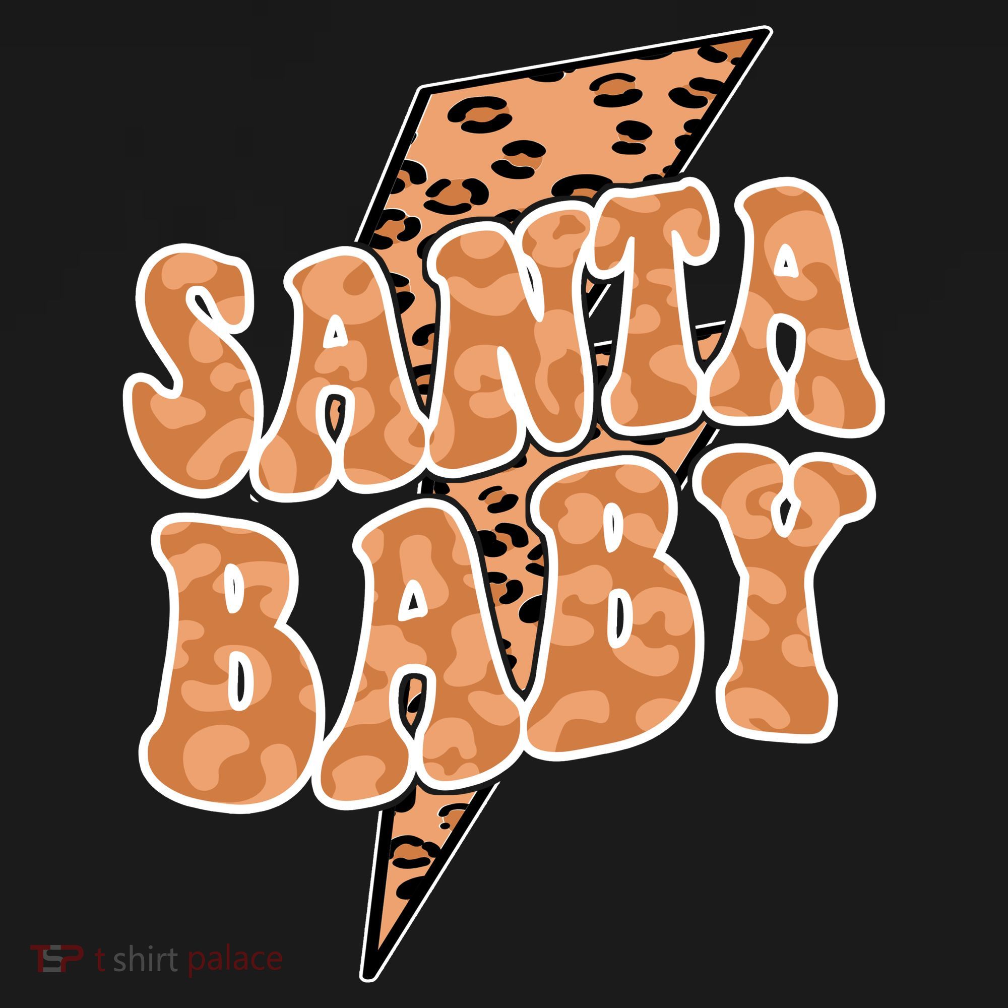 Santa Baby Lightning Cheetah Christmas Apron