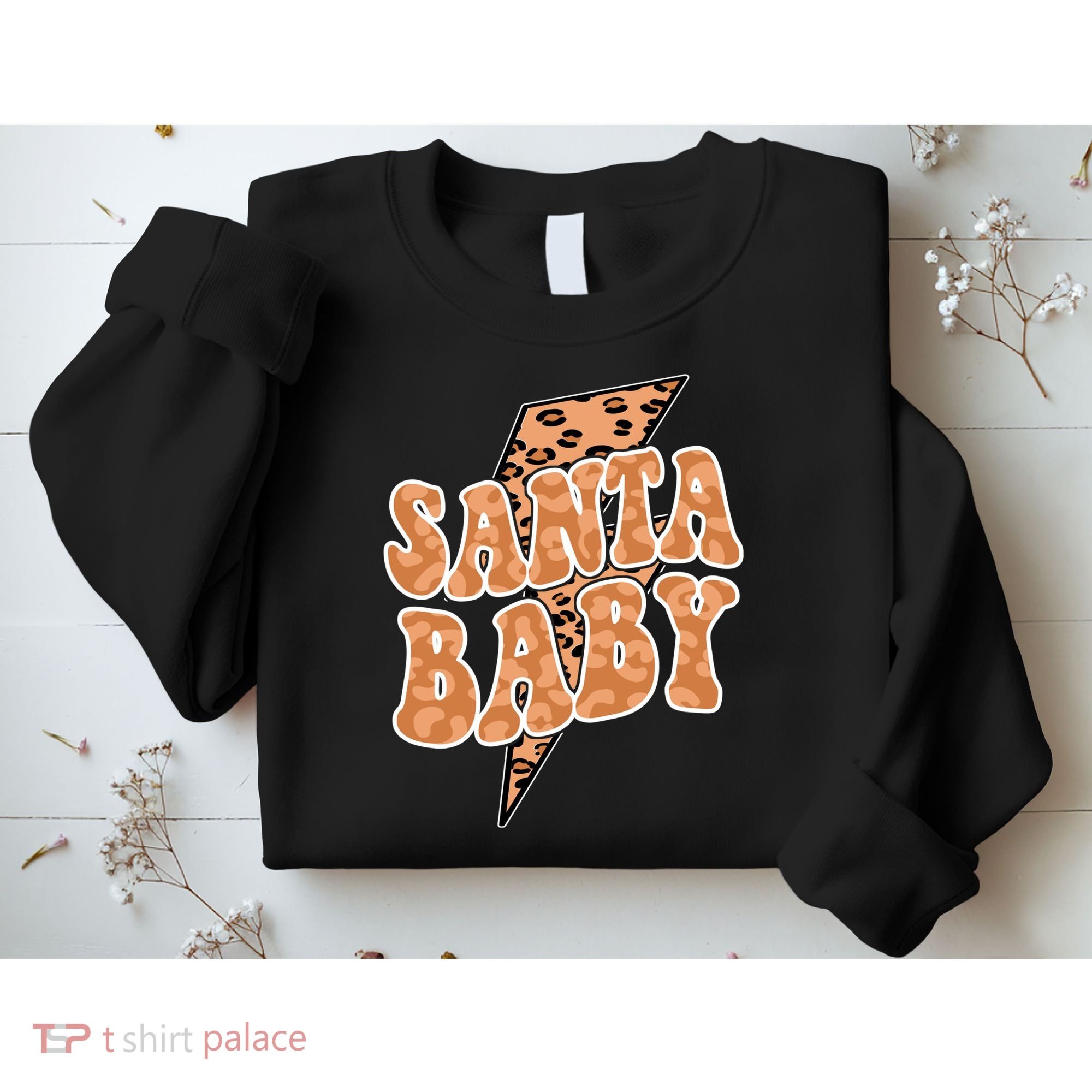 Santa Baby Lightning Cheetah Christmas Sweatshirt