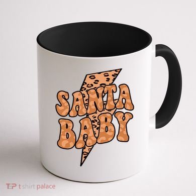 Santa Baby Lightning Cheetah Christmas Coffee Mug back