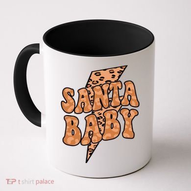 Santa Baby Lightning Cheetah Christmas Coffee Mug