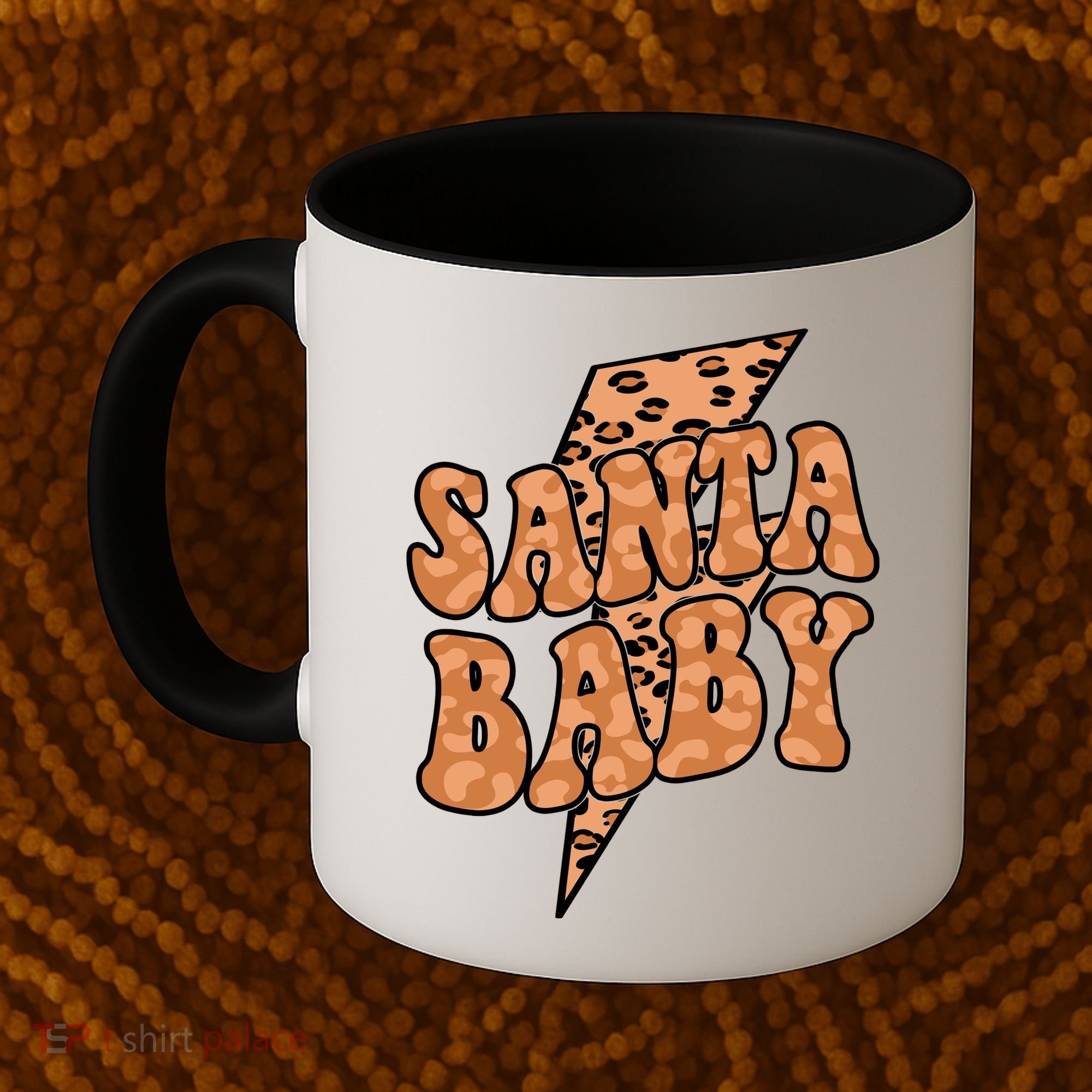 Santa Baby Lightning Cheetah Christmas Coffee Mug