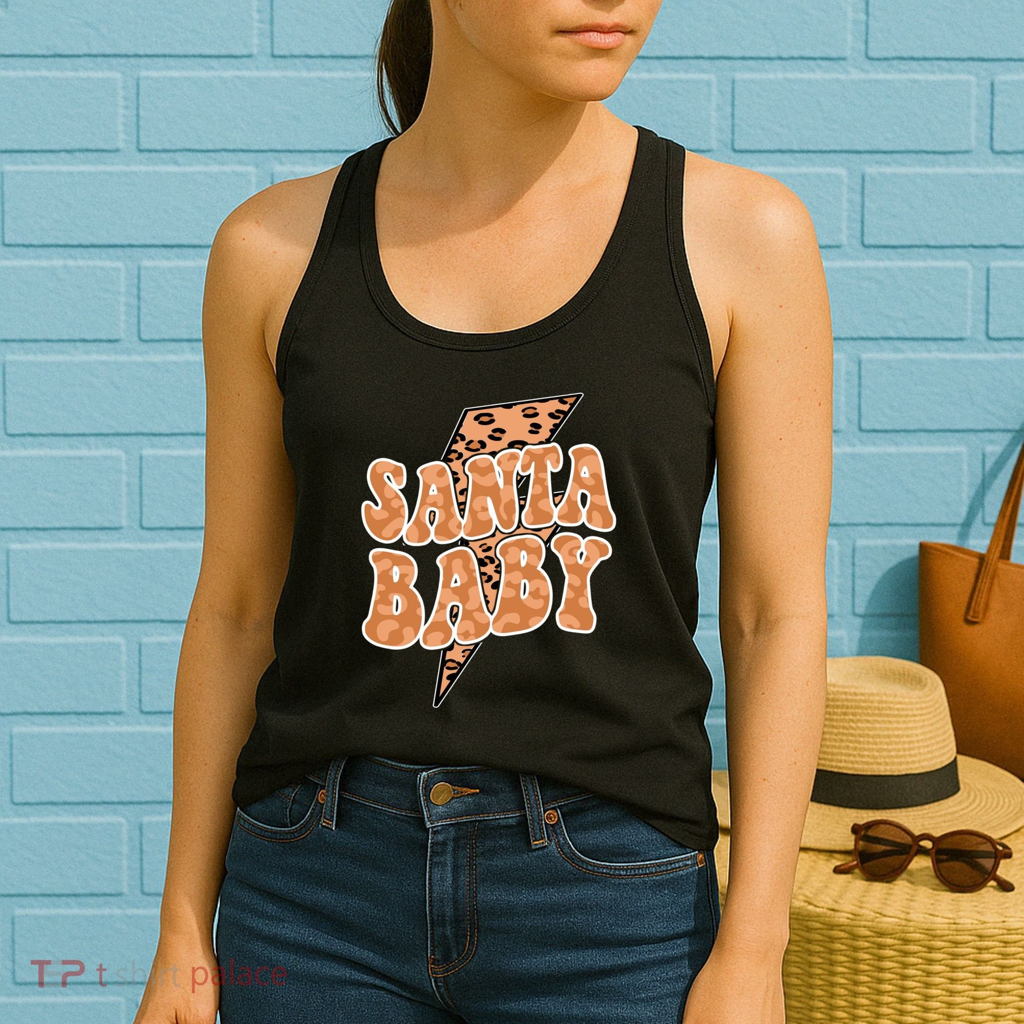 Santa Baby Lightning Cheetah Christmas Women's Tank Top
