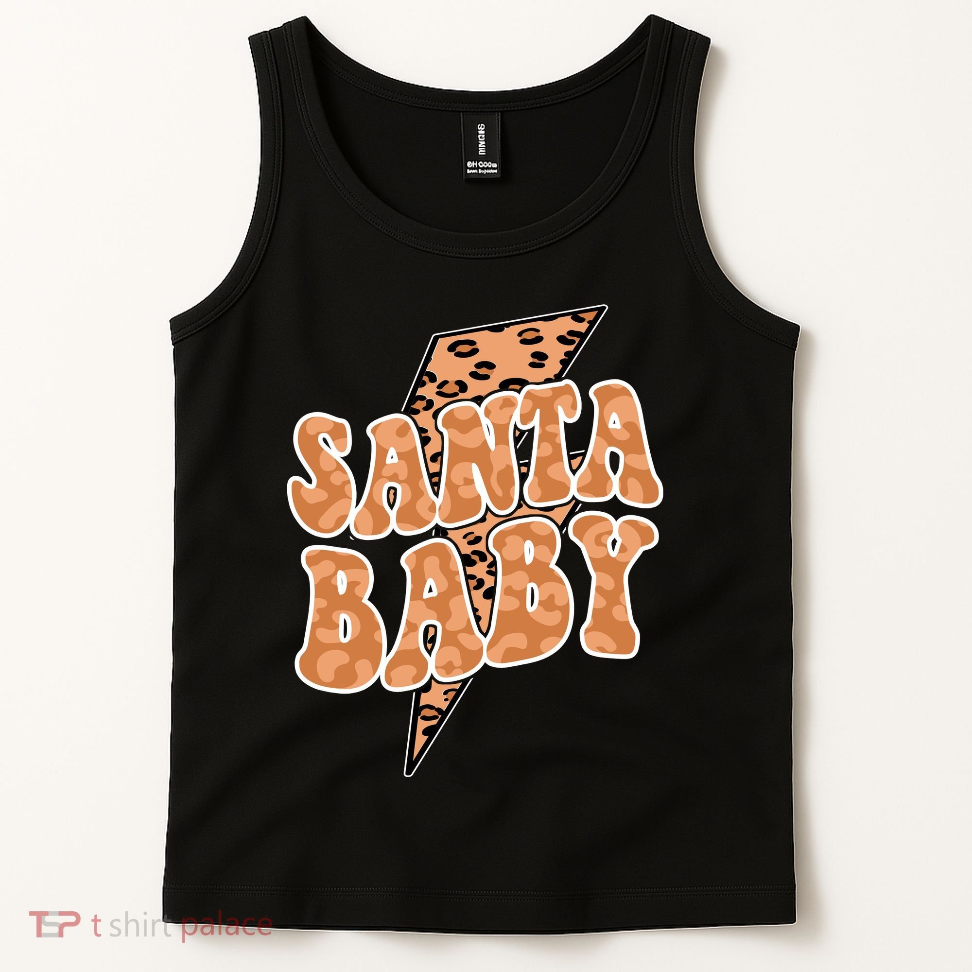 Santa Baby Lightning Cheetah Christmas Tank Top