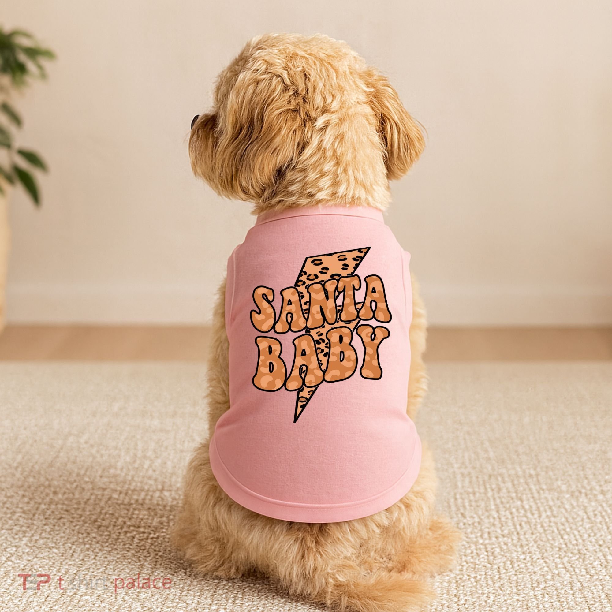 Santa Baby Lightning Cheetah Christmas Doggie Tank