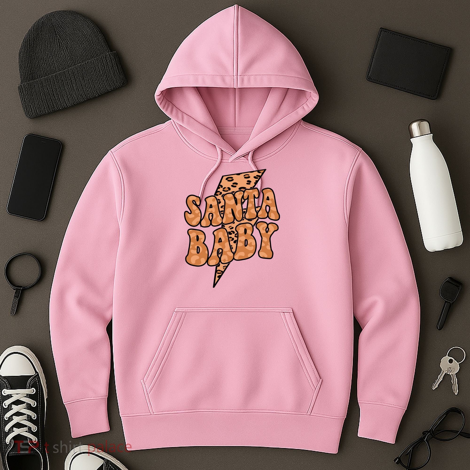 Santa Baby Lightning Cheetah Christmas Hoodie