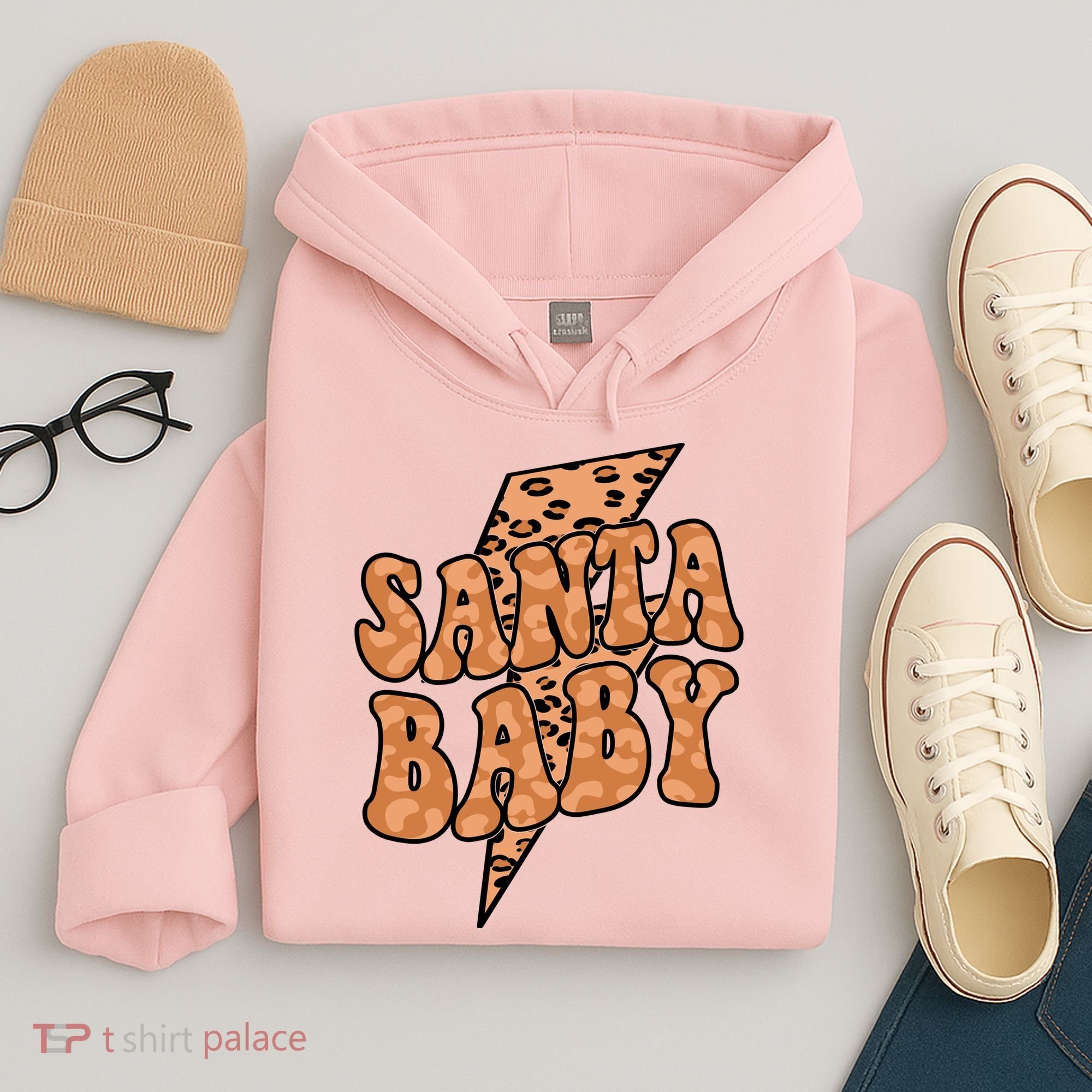 Santa Baby Lightning Cheetah Christmas Hoodie