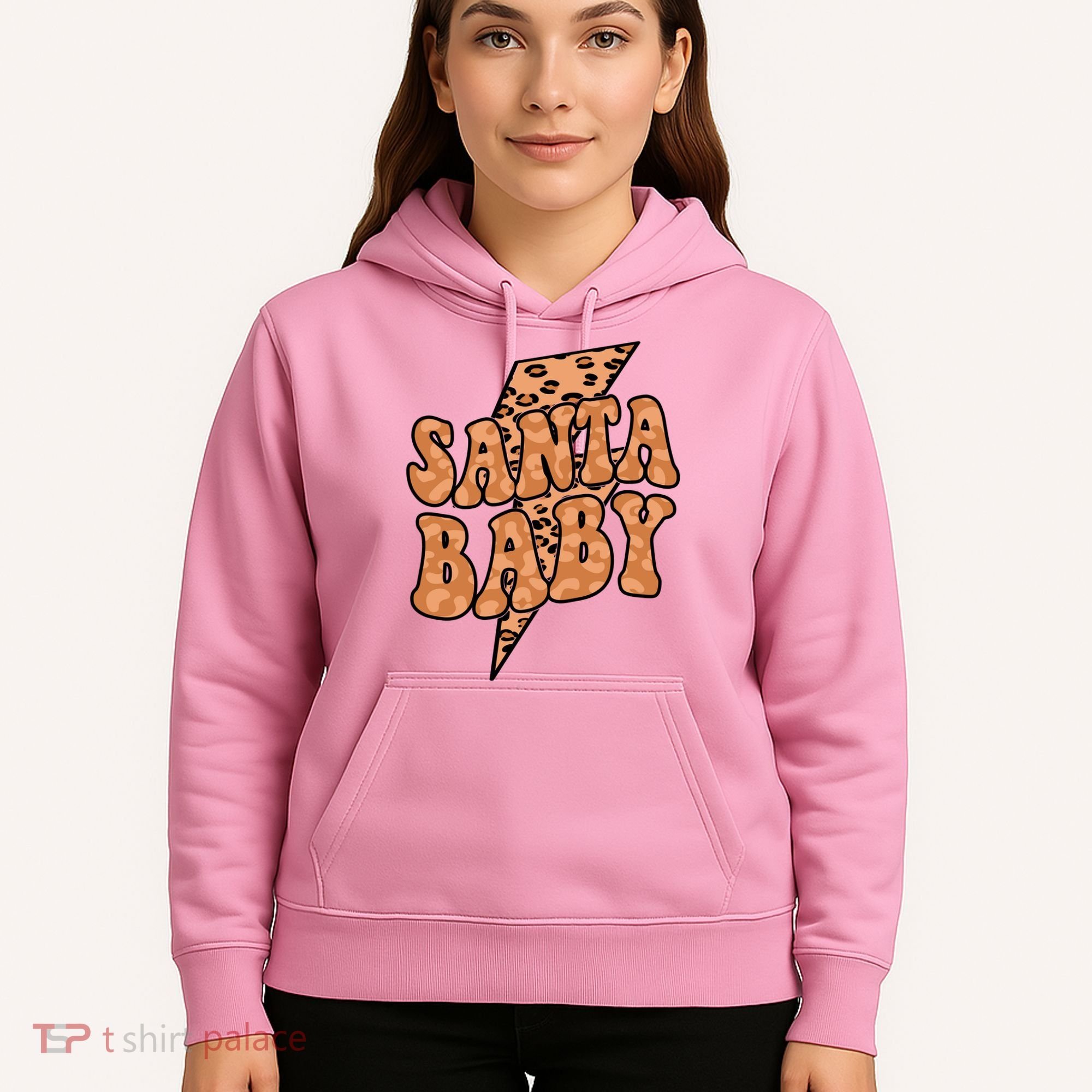 Santa Baby Lightning Cheetah Christmas Hoodie
