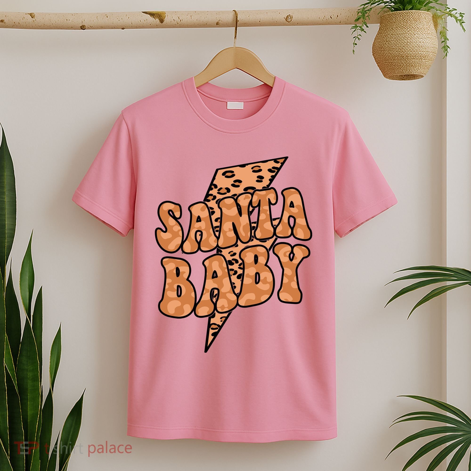 Santa Baby Lightning Cheetah Christmas T-Shirt
