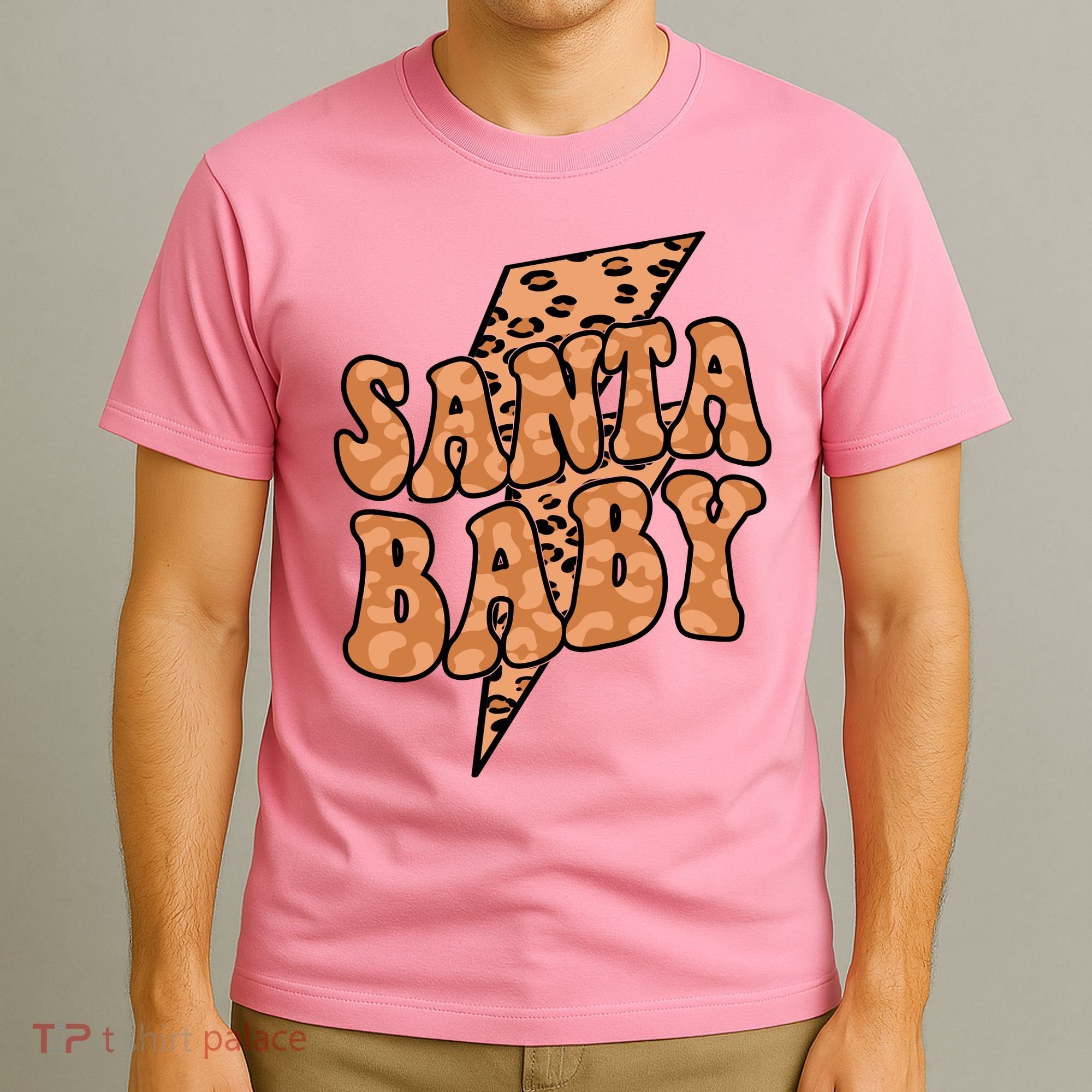 Santa Baby Lightning Cheetah Christmas T-Shirt