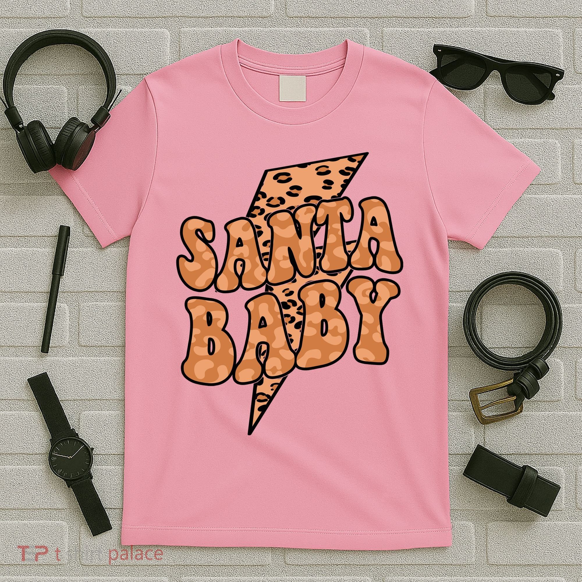 Santa Baby Lightning Cheetah Christmas T-Shirt