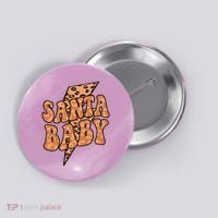 Santa Baby Lightning Cheetah Christmas Button thumb 0