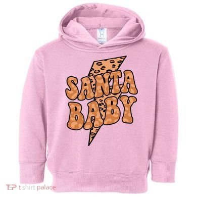 Santa Baby Lightning Cheetah Christmas Toddler Hoodie