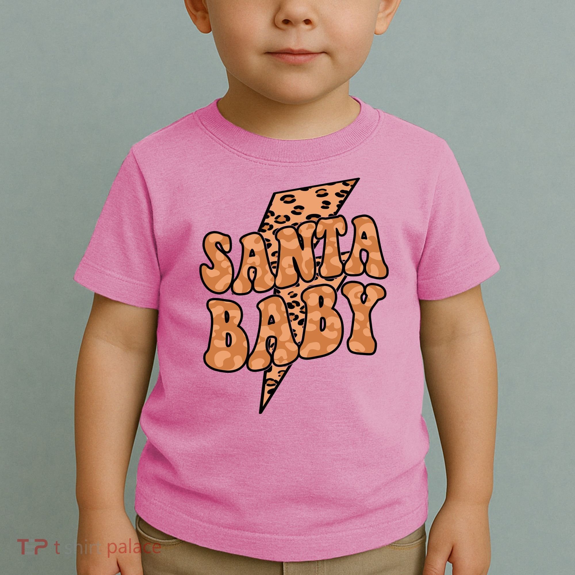 Santa Baby Lightning Cheetah Christmas Toddler T-Shirt
