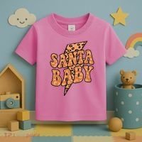 Santa Baby Lightning Cheetah Christmas Toddler T-Shirt thumb 3