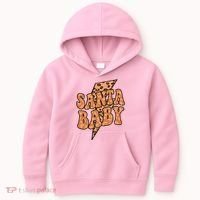 Santa Baby Lightning Cheetah Christmas Kids Hoodie thumb 0