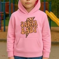Santa Baby Lightning Cheetah Christmas Kids Hoodie thumb 2