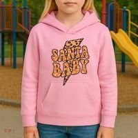 Santa Baby Lightning Cheetah Christmas Kids Hoodie thumb 3