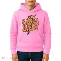 Santa Baby Lightning Cheetah Christmas Kids Hoodie thumb 4