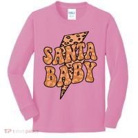Santa Baby Lightning Cheetah Christmas Kids Long Sleeve Shirt thumb 0
