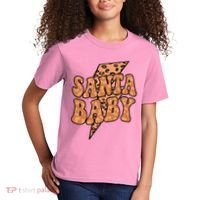 Santa Baby Lightning Cheetah Christmas Kids T-Shirt thumb 2