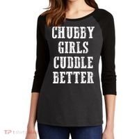 SSBBW BBW Lover Chubby Cuddle Better Women's Tri-Blend 3/4-Sleeve Raglan Shirt thumb 2