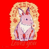 Some Bunny Loves You Cute Santa Hat thumb 1