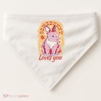 Some Bunny Loves You Cute USA-Made Doggie Bandana thumb 0
