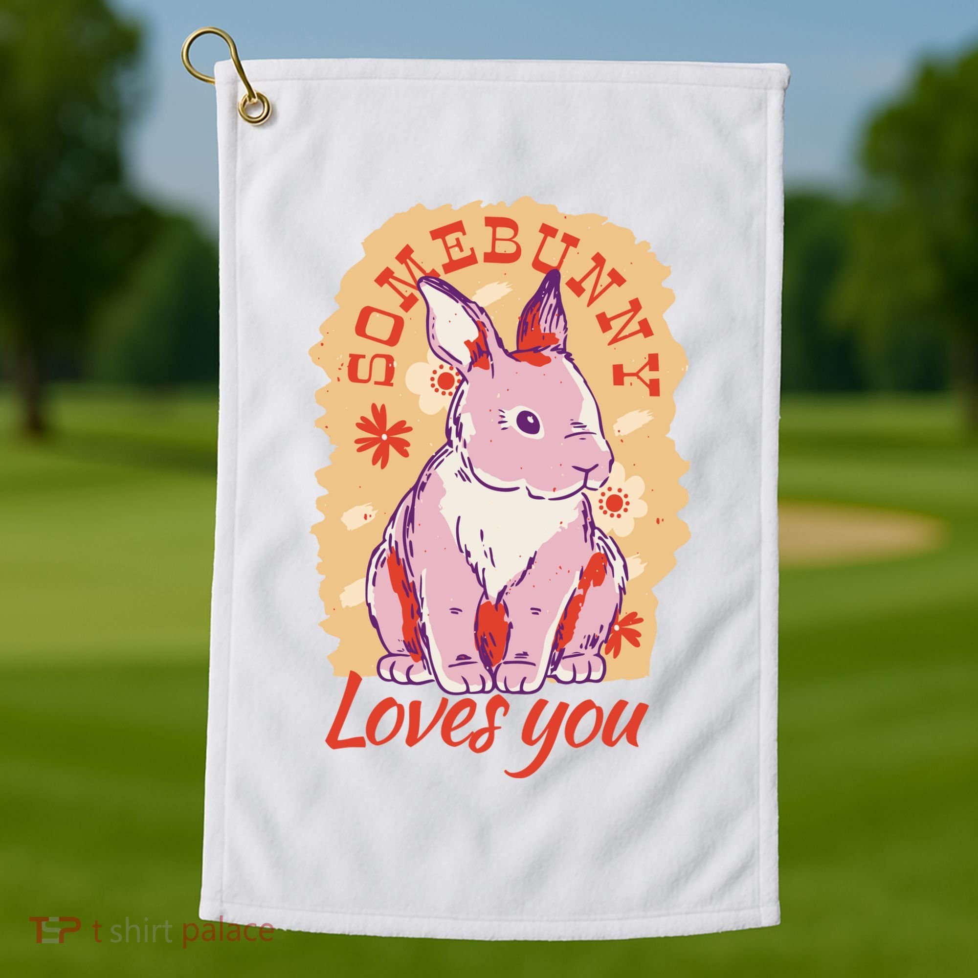 Some Bunny Loves You Cute Golf Towel