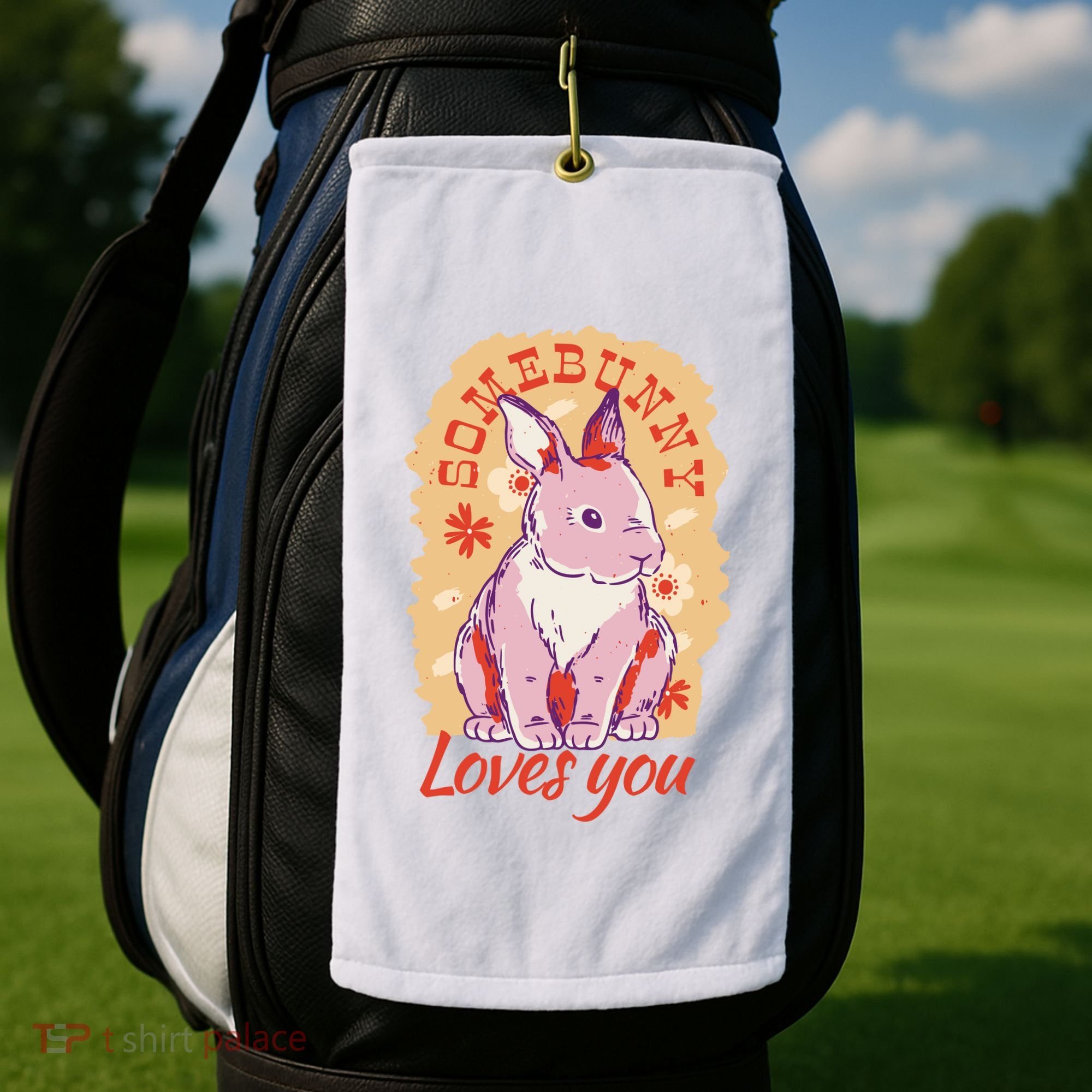 Some Bunny Loves You Cute Golf Towel