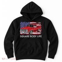 Square Body Life Truck Squarebody American Flag Hoodie thumb 0
