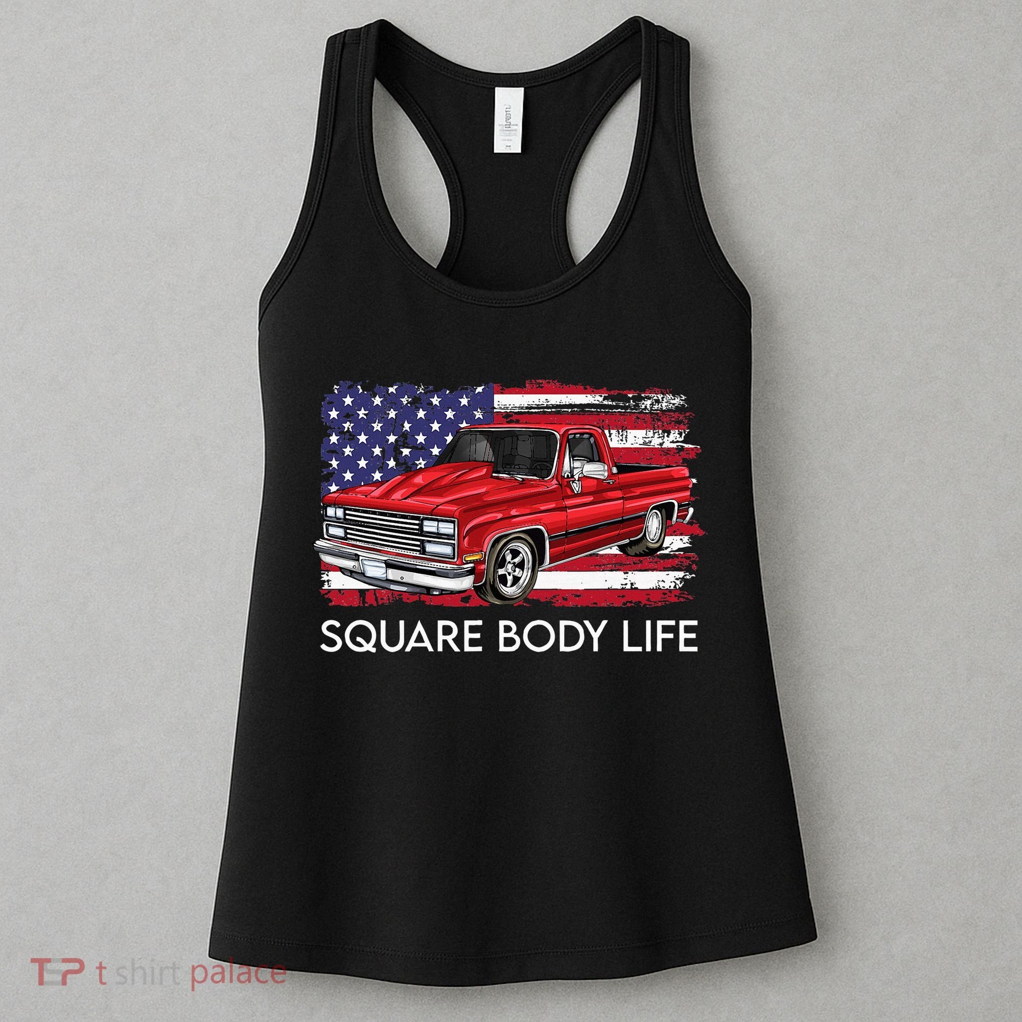 Square Body Life Truck Squarebody American Flag Women's Tank Top