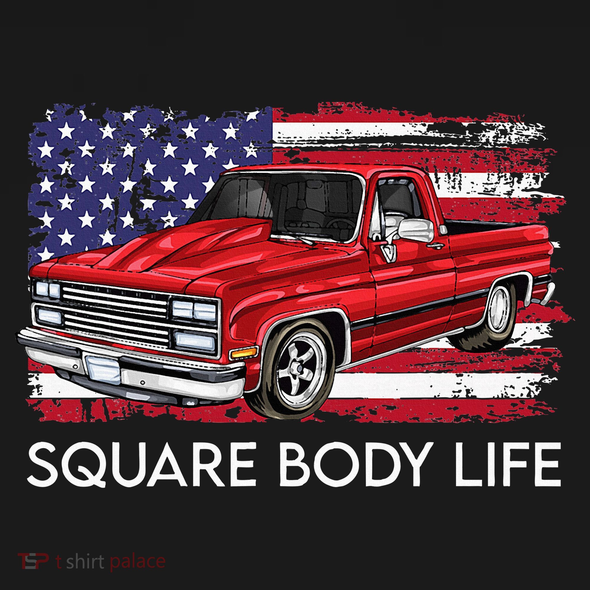 Square Body Life Truck Squarebody American Flag Women's Tank Top