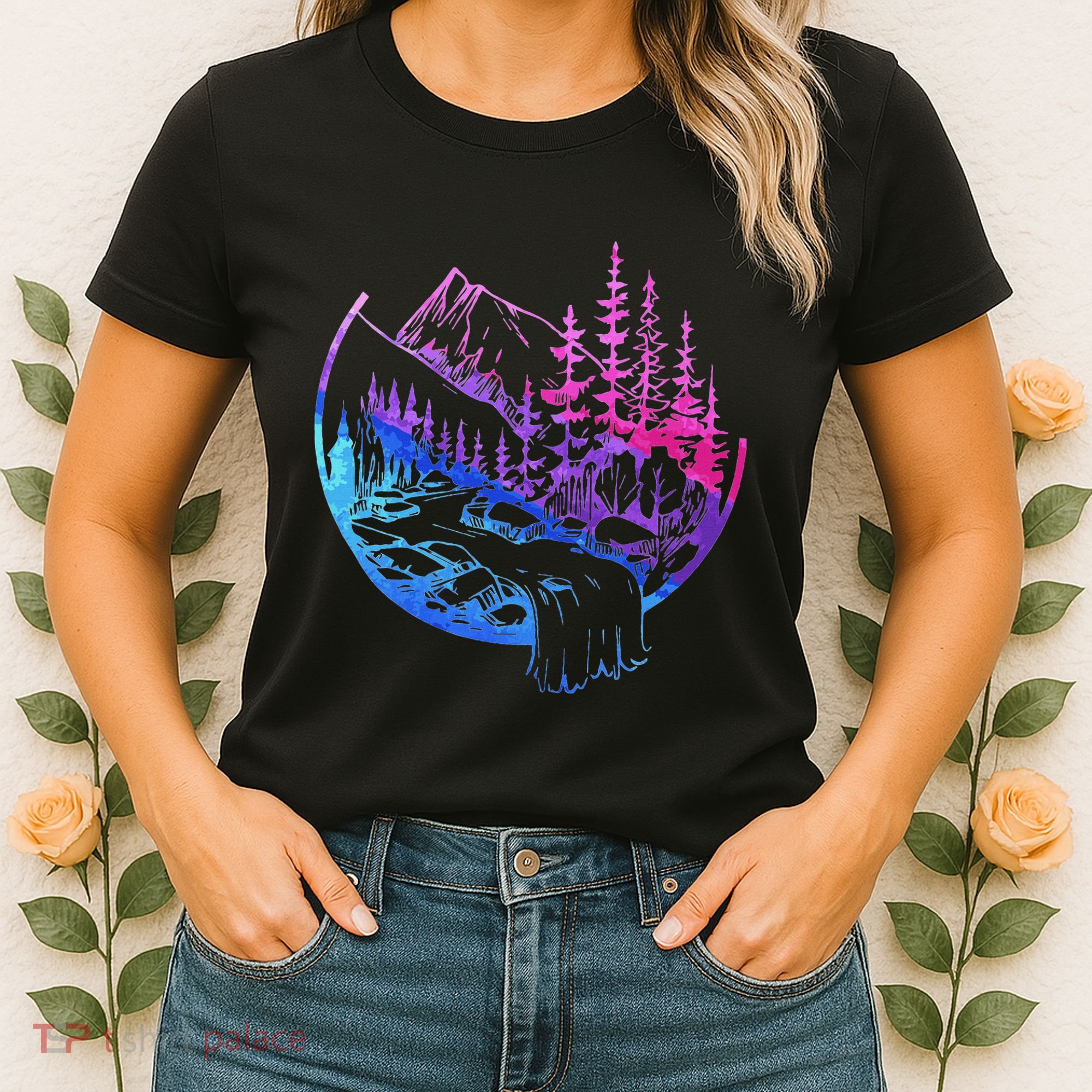 Subtle Bisexual Landscape Bisexuality Bi Ally Lgbt Pride Women's T-Shirt