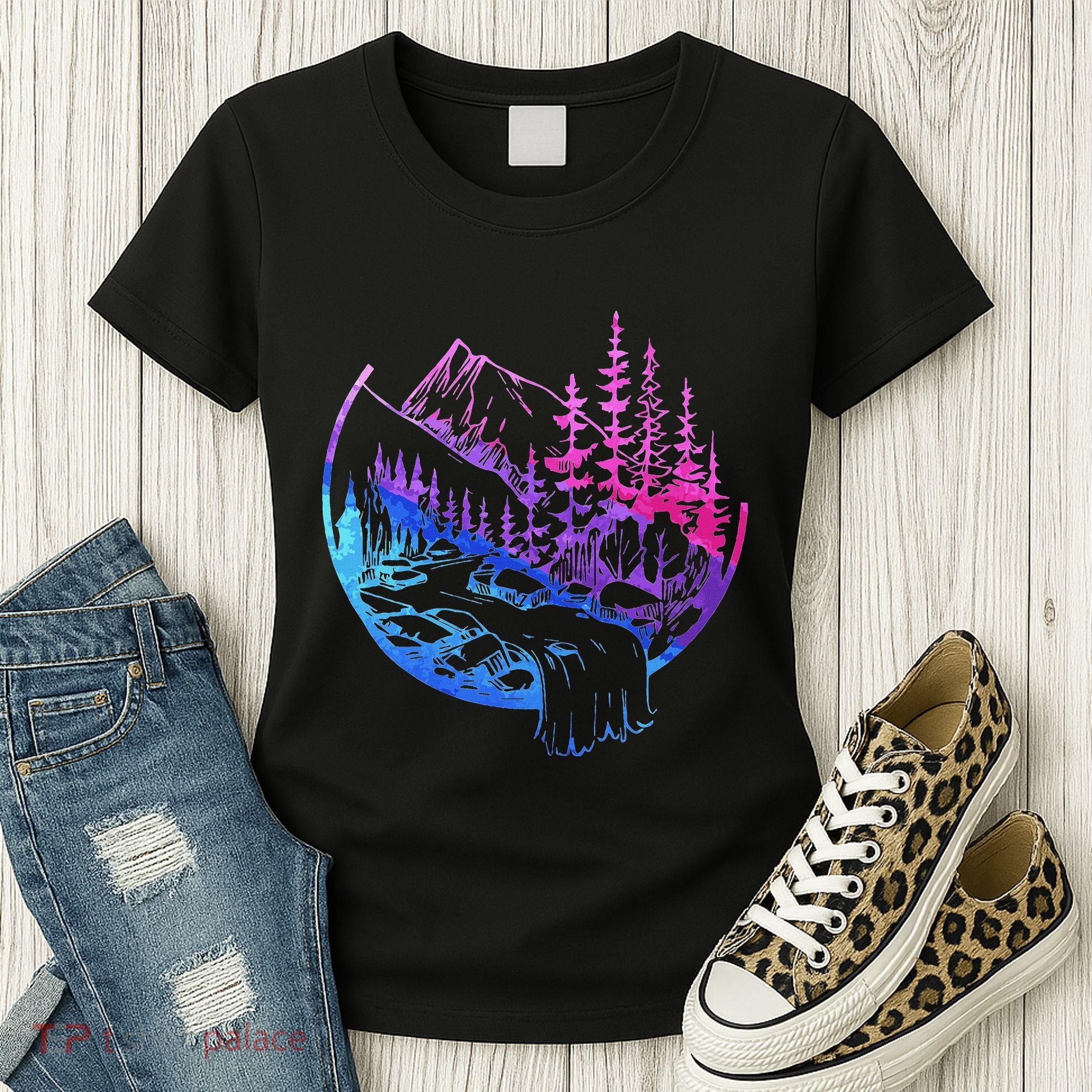 Subtle Bisexual Landscape Bisexuality Bi Ally Lgbt Pride Women's T-Shirt