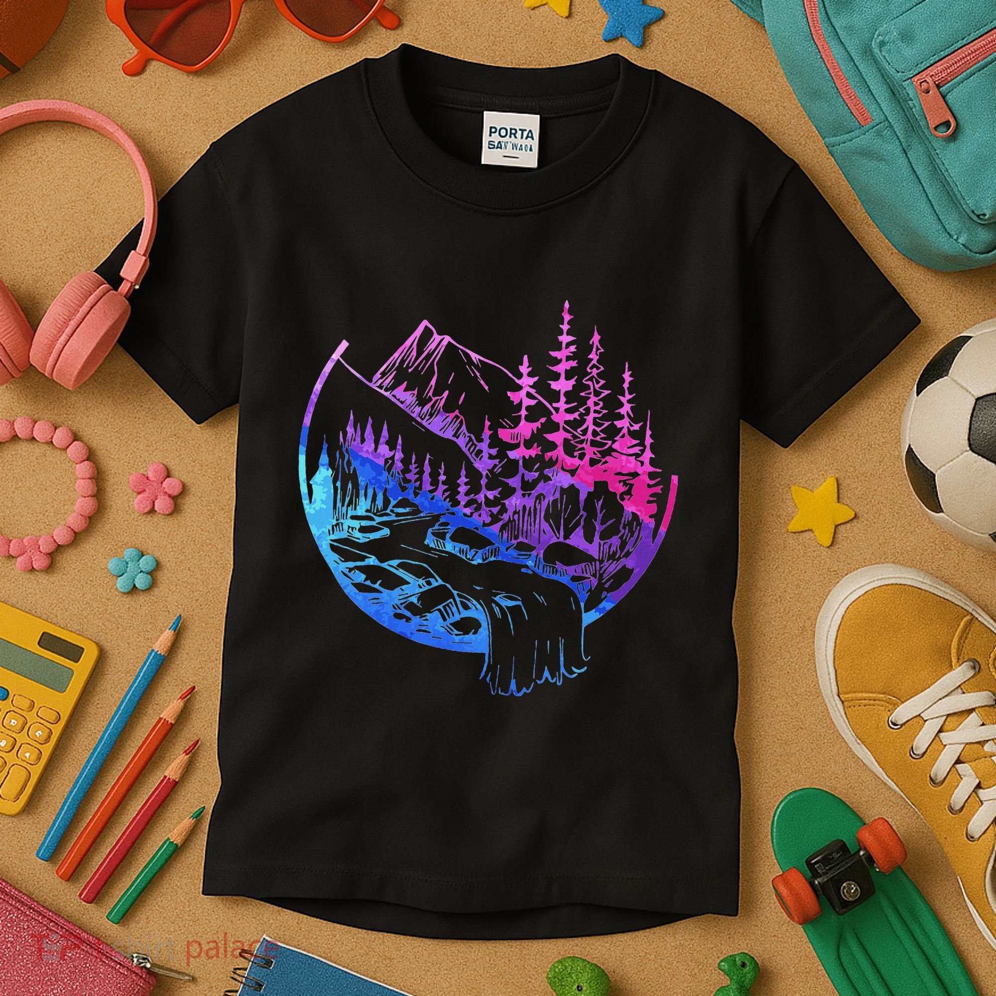 Subtle Bisexual Landscape Bisexuality Bi Ally Lgbt Pride Kids T-Shirt
