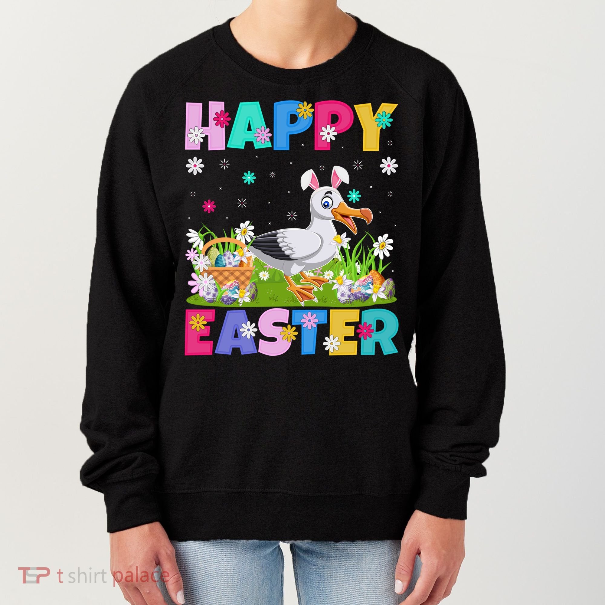 Seagull Bird Lover Happy Easter Bunny Seagull Easter Sunday Gift Women's Sweatshirt