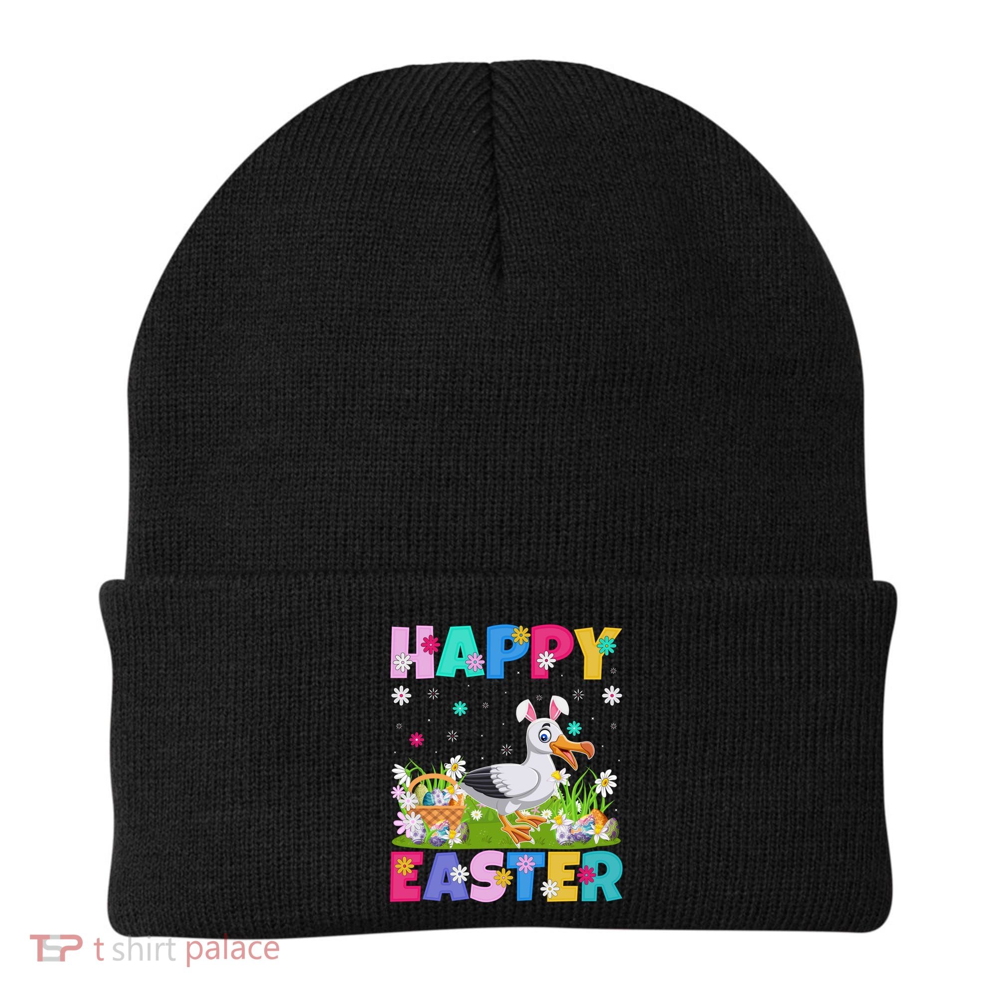 Seagull Bird Lover Happy Easter Bunny Seagull Easter Sunday Gift Beanie
