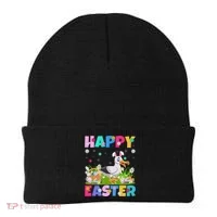Seagull Bird Lover Happy Easter Bunny Seagull Easter Sunday Gift Beanie thumb 0