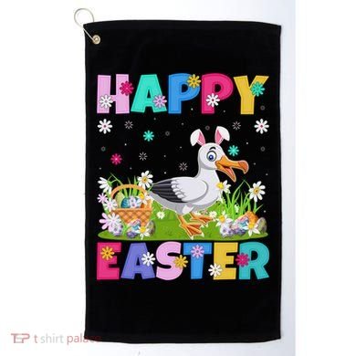 Seagull Bird Lover Happy Easter Bunny Seagull Easter Sunday Gift Golf Towel