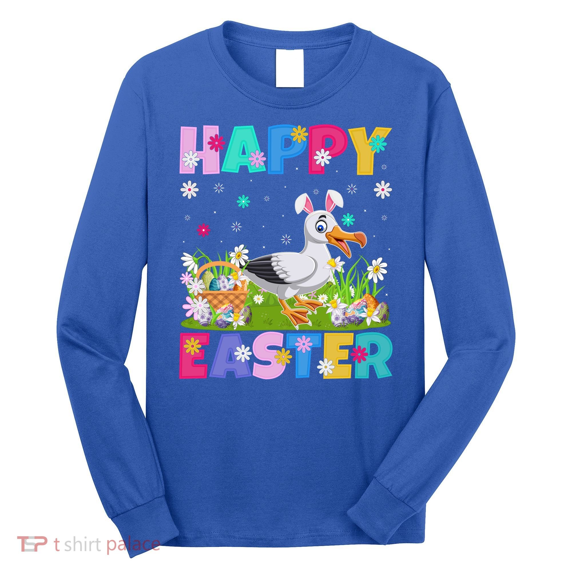 Seagull Bird Lover Happy Easter Bunny Seagull Easter Sunday Gift Long Sleeve Shirt