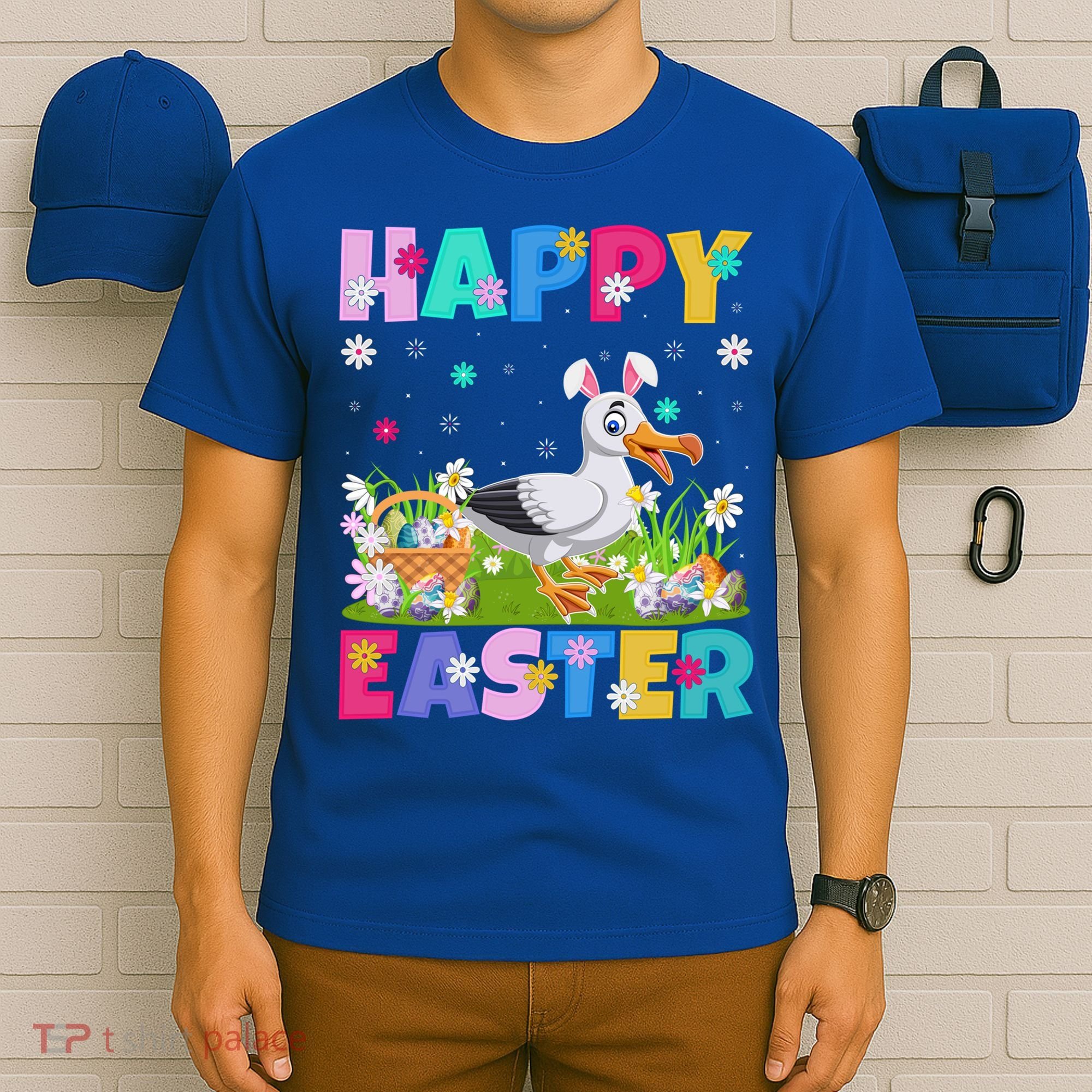 Seagull Bird Lover Happy Easter Bunny Seagull Easter Sunday Gift T-Shirt