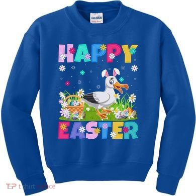 Seagull Bird Lover Happy Easter Bunny Seagull Easter Sunday Gift Kids Sweatshirt