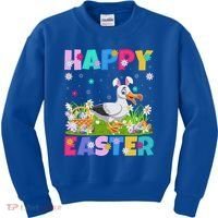 Seagull Bird Lover Happy Easter Bunny Seagull Easter Sunday Gift Kids Sweatshirt thumb 0