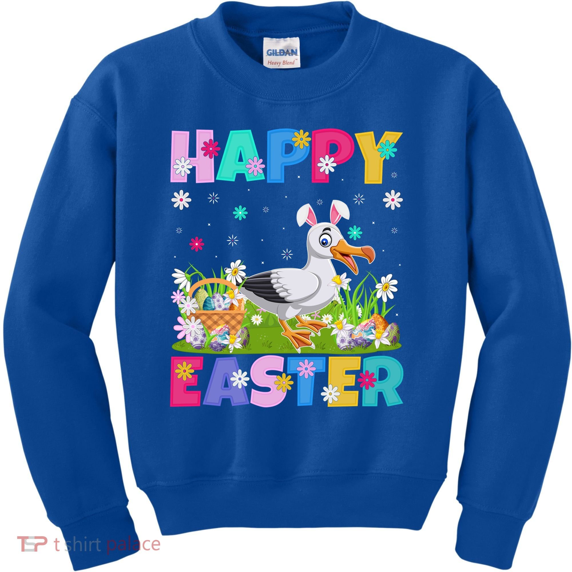 Seagull Bird Lover Happy Easter Bunny Seagull Easter Sunday Gift Kids Sweatshirt
