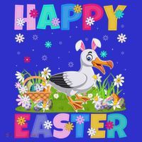 Seagull Bird Lover Happy Easter Bunny Seagull Easter Sunday Gift Kids Long Sleeve Shirt thumb 2