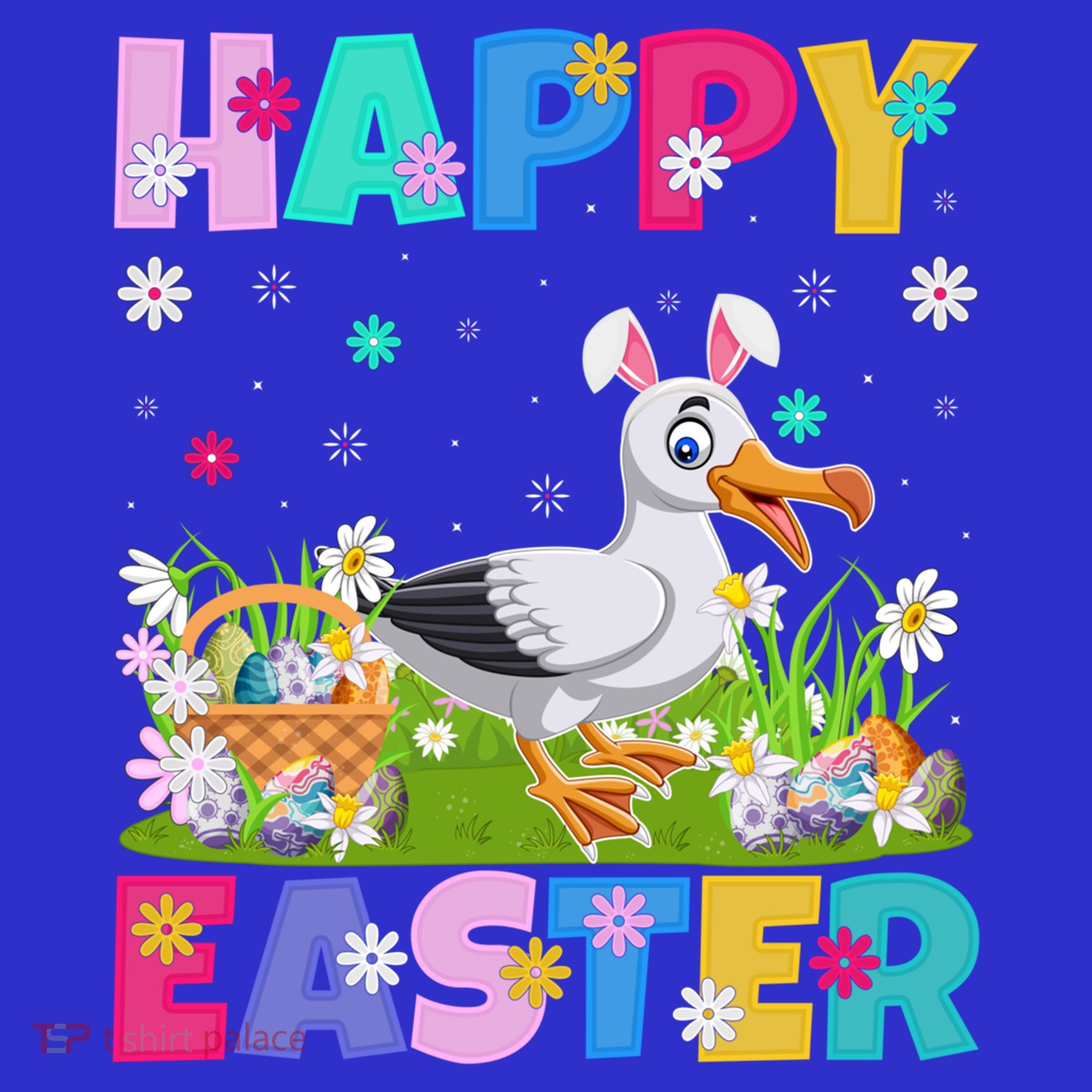 Seagull Bird Lover Happy Easter Bunny Seagull Easter Sunday Gift Kids T-Shirt