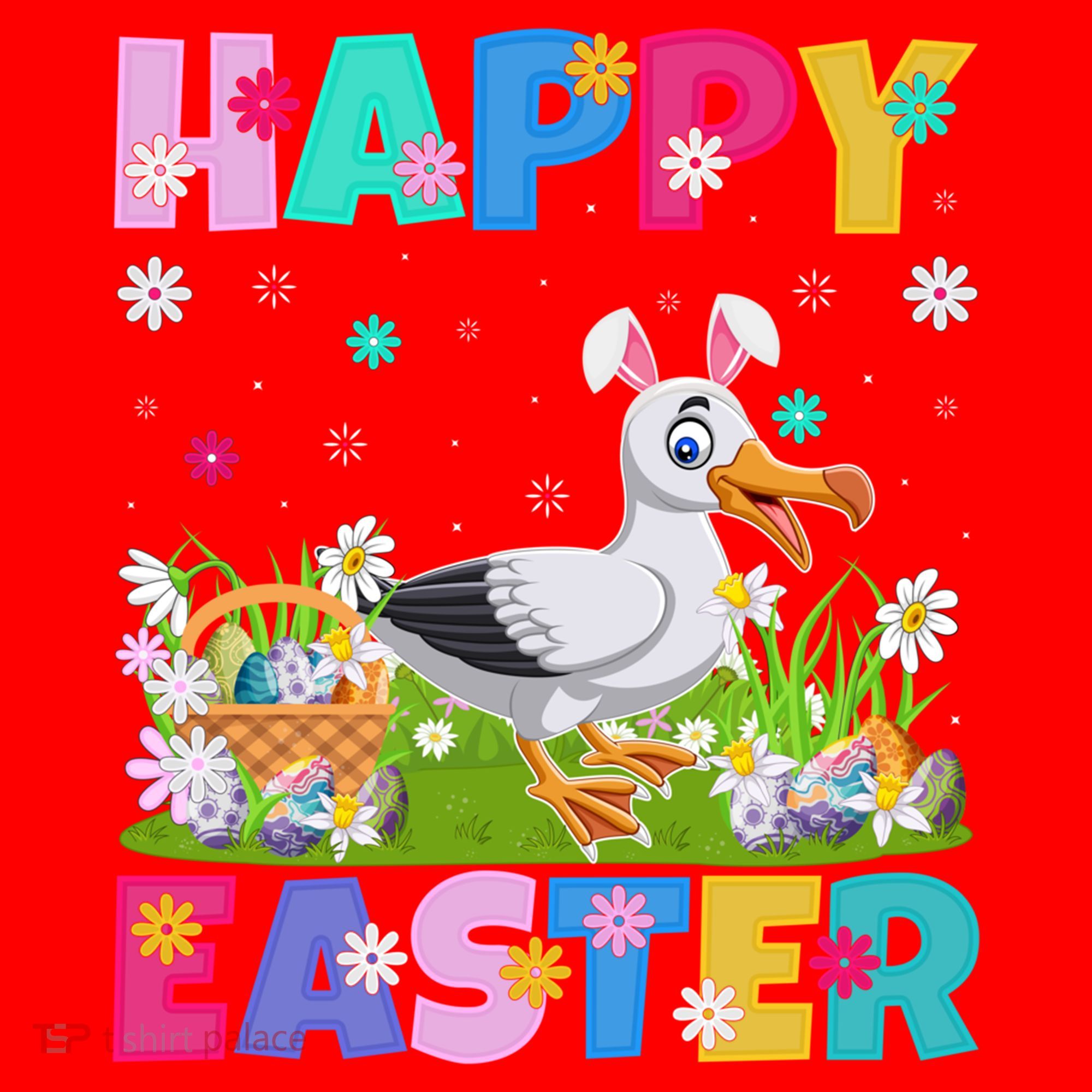 Seagull Bird Lover Happy Easter Bunny Seagull Easter Sunday Gift Santa Hat