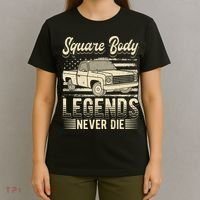 Square Body Legends Never Die Artwork For A Truck Driver T-Shirt thumb 4