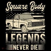 Square Body Legends Never Die Artwork For A Truck Driver Women's Hoodie thumb 2