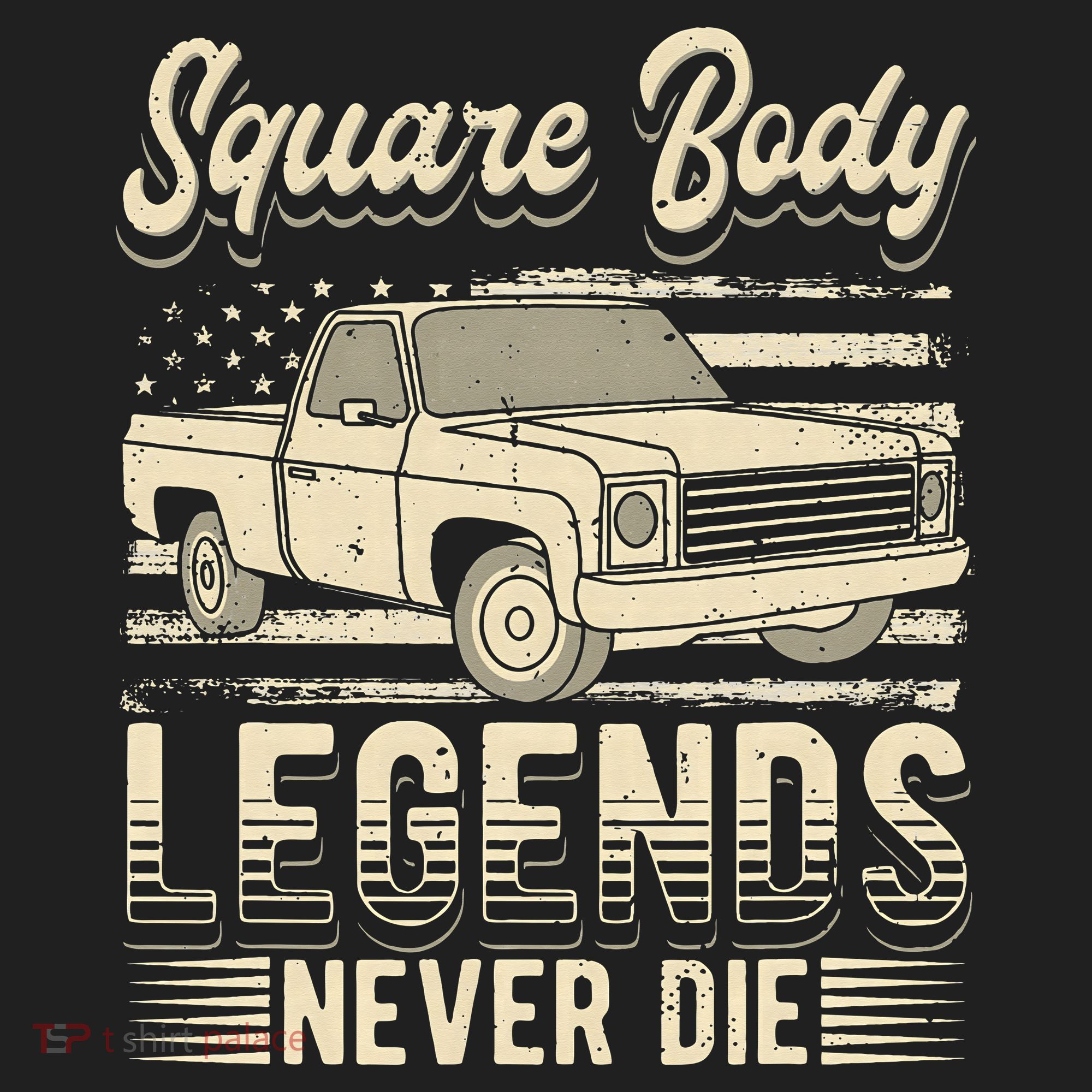 Square Body Legends Never Die Artwork For A Truck Driver Hat
